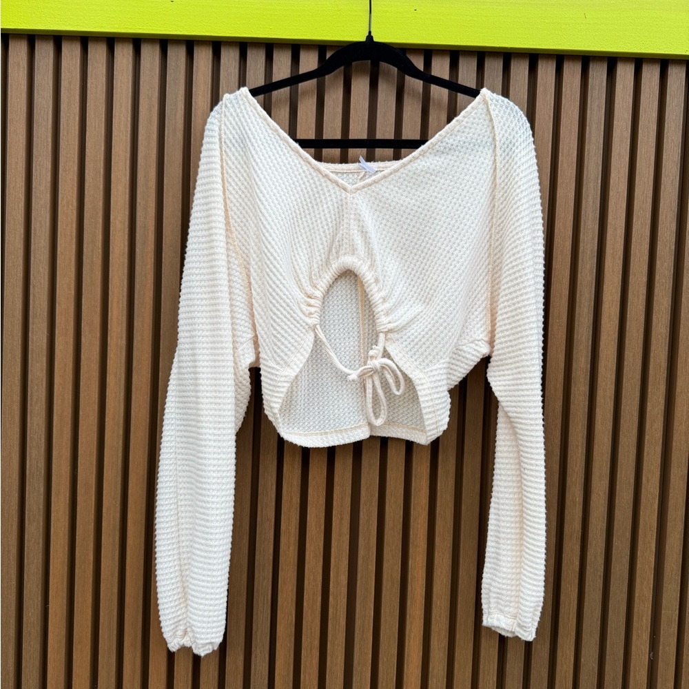 Cream Long Sleeve Women's Top